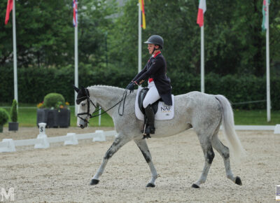 Gemma Stevens leads with Flash dressage test