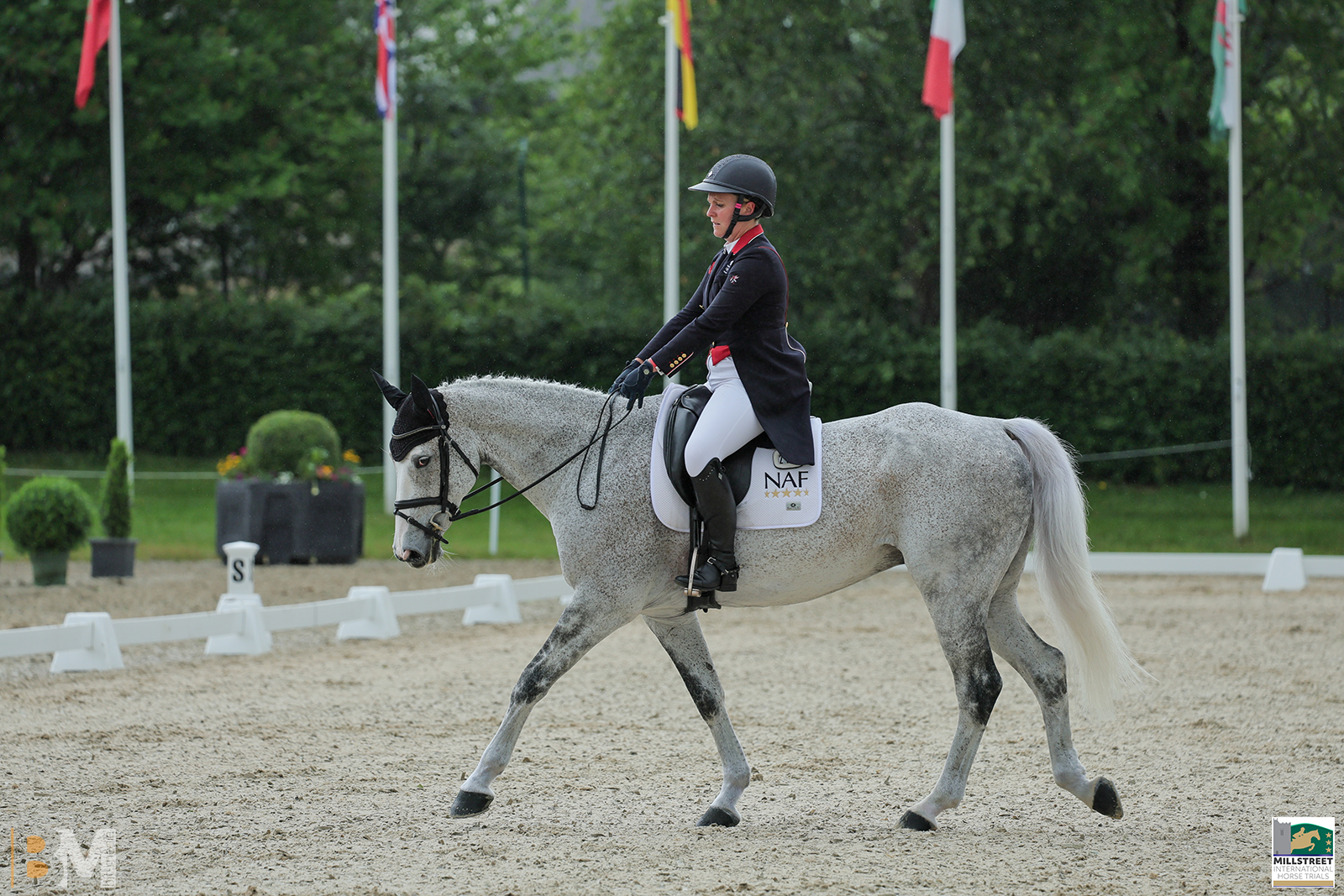 Gemma Stevens leads with Flash dressage test